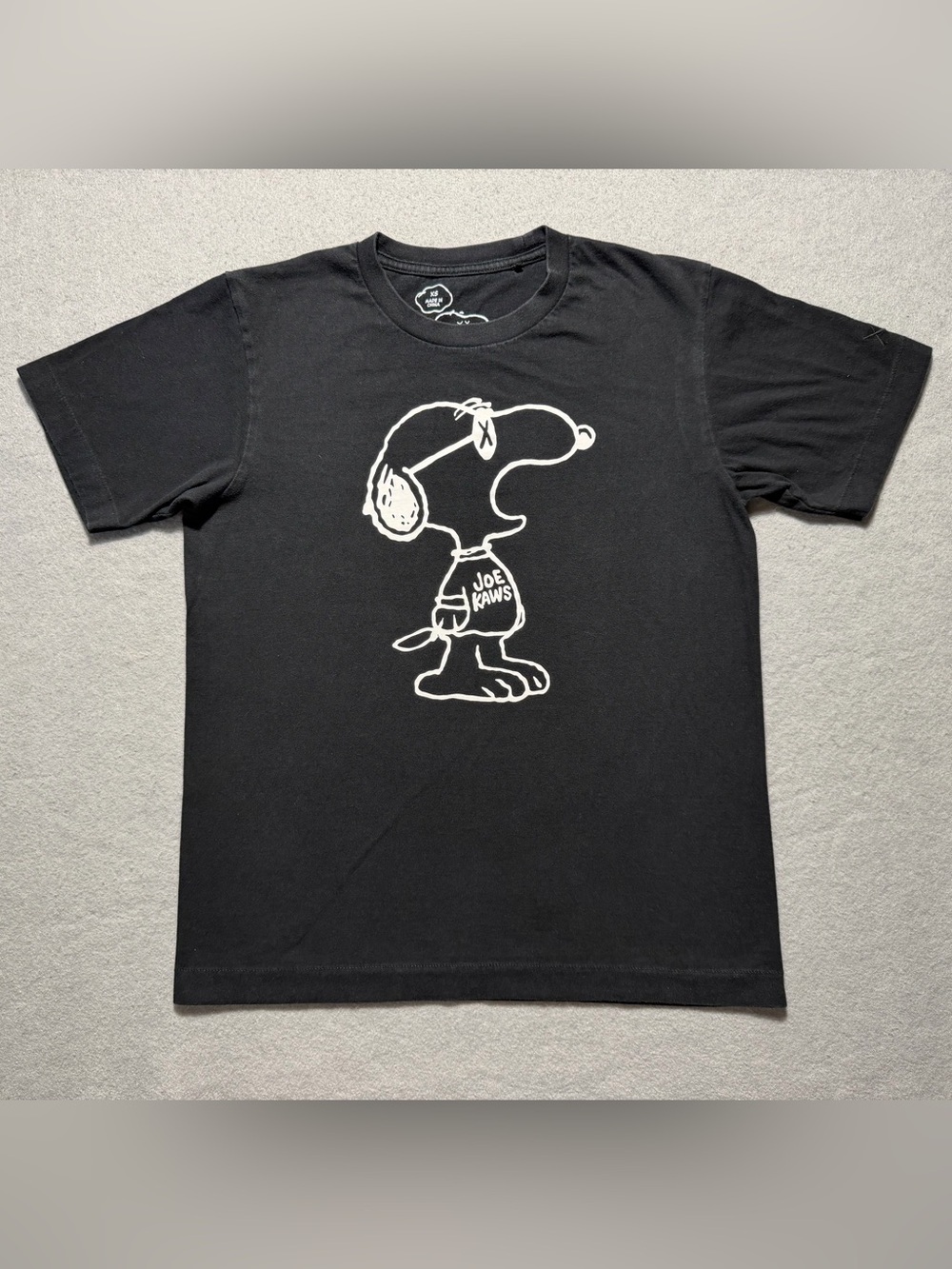 KAWS x Uniqlo Peanuts Joe Kaws Yawn Outline T-Shirt Black XS Graphic Tee